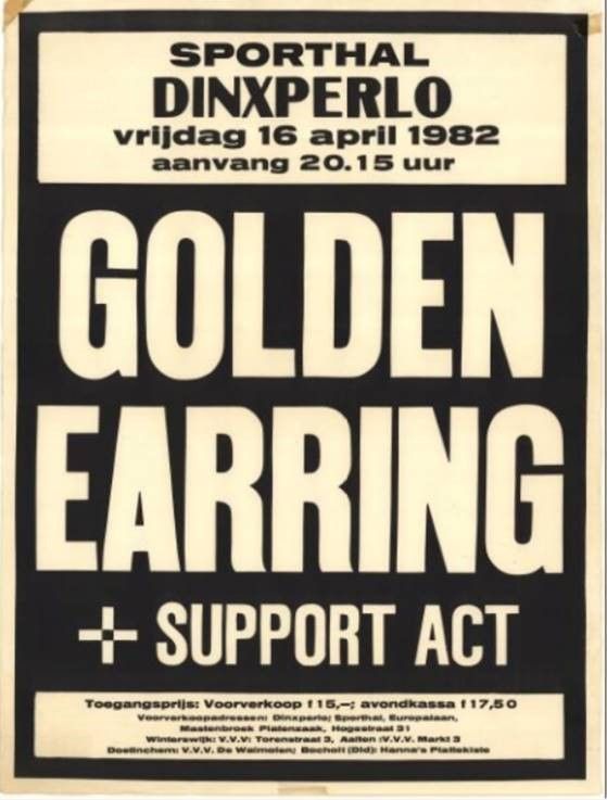 Golden Earring show poster April 16 1982 Dinxperlo - sporthal